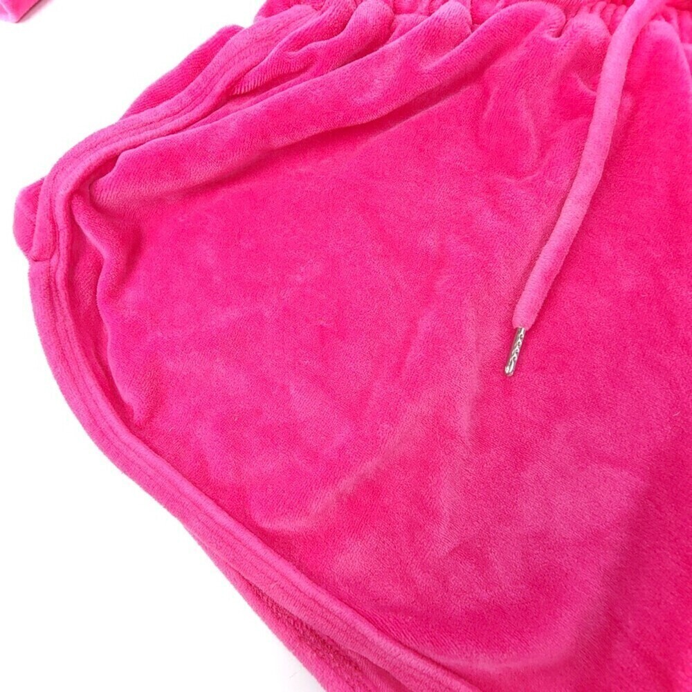MIKOH Track Set Kimo Oversized Sweatshirt Luca Shorts Pink Passion Velour Large - Picture 8 of 11